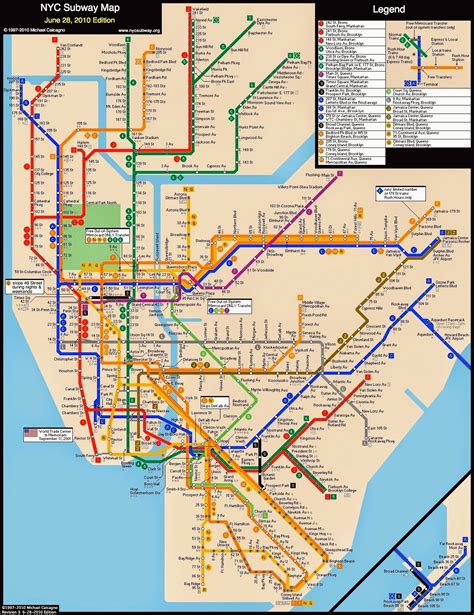 Subway Map For Manhattan New York City